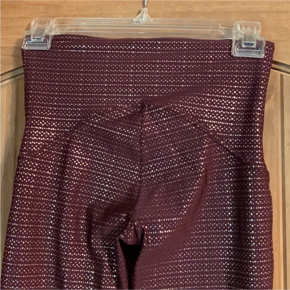 Spanx 7/8 leggings Metallic mist - wine and rose gold Size Small - Picture 6 of 12